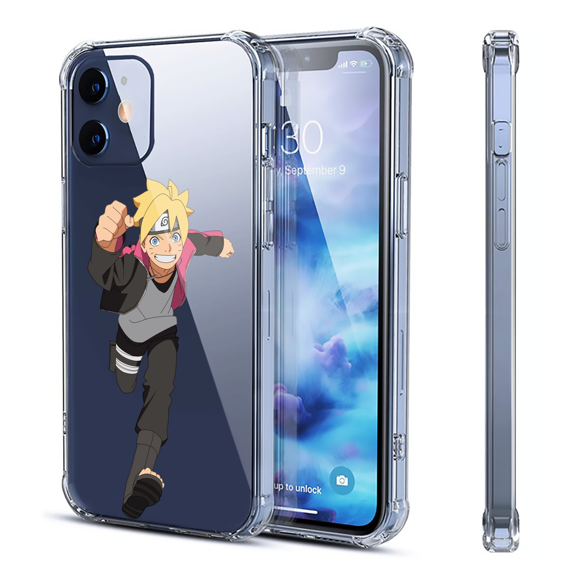 （画像用） NARUTO -ナルト- うずまき ボルト Uzumaki Boruto 【iPhone 12シリーズ対応】透明スマホケース（クリアソフトケース）